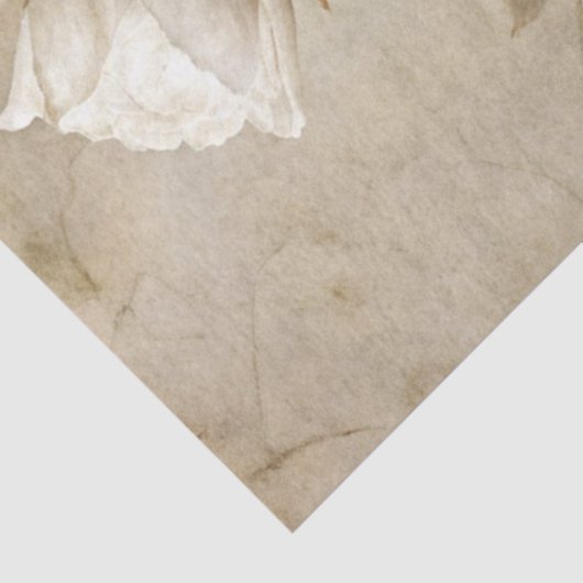 Elegante witte bloemengrunge decoupage tissuepapier (Detail)