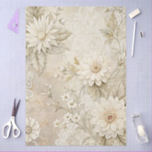 Elegante witte bloemengrunge decoupage