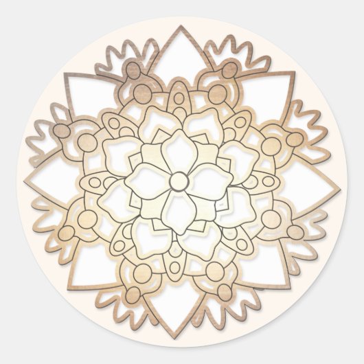 Elegante witte bloemenLotus Mandala Flower Sticker (Voorkant)