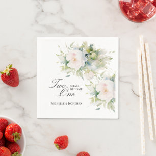 Elegante witte bloementwee worden een bijbel bruil servet