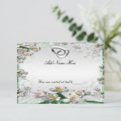 Elegante witte bloemtafel plaatskaart (Staand voorkant)