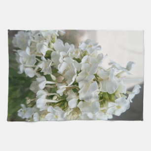 Elegante Witte Bloesem Bloemige Keukenhanddoek