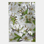 Elegante witte bloesem foto theedoek (Verticaal)