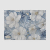 Elegante witte bloesems met delicate groene blader tissuepapier (Voorkant)