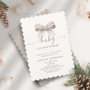 Elegante witte boog Het is koud buiten Baby shower Kaart