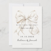 Elegante witte boog sla de datum op met foto save the date (Voorkant)