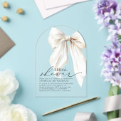 Elegante witte boog Vrijgezellenfeest Chic Cream Acryl Uitnodigingen (Insitu (Huwelijk))