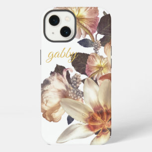 Elegante Witte Botanische Bloemen Aangepaste Tek iPhone 13 Hoesje