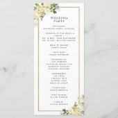 Elegante witte bruiloft ceremonie programma Waterv (Achterkant)