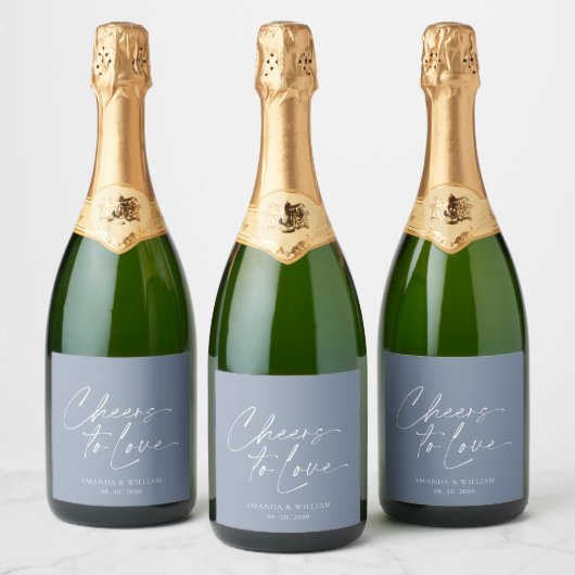 Elegante witte bruiloft champagne fles label sparkling wijnetiket (Flessen)
