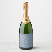 Elegante witte bruiloft champagne fles label sparkling wijnetiket (Voorkant)