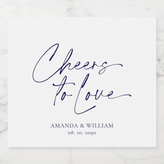 Elegante witte bruiloft champagne fles label sparkling wijnetiket (Enkel label)