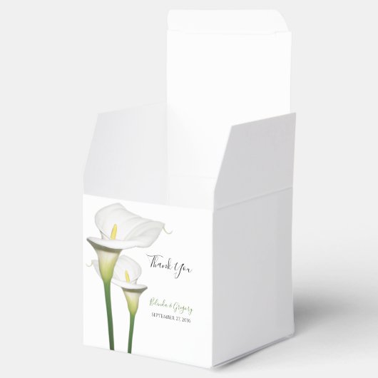 Elegante witte Calla lelie bruiloft Bedankdoosjes (Geopend)