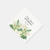 Elegante witte Calla Lily Bloemen Verjaardag Servet (Hoek)