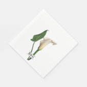 Elegante witte Calla Lily Groene Botanische Bruilo Servet (Hoek)