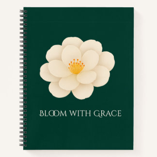 Elegante Witte Camellia Bloemendonk Groen Botanisc Notitieboek