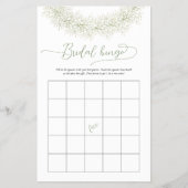Elegante witte chic bingo bruidsbezoek spel flyer (Voorkant)