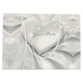 Elegante witte crème hart cadeautas (Achterkant)