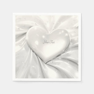 Elegante witte crème hart servetten