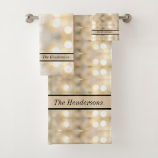 Elegante witte crème van witte lichten Chic Modern Bad Handdoek