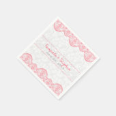 Elegante witte Damasks roze kant Servet (Hoek)