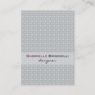 Elegante Witte Diamanten Naadloze Patroon 2 Visitekaartje