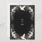 Elegante Witte Duif & Bloemen Lijst Feestdagenkaart (Achterkant)