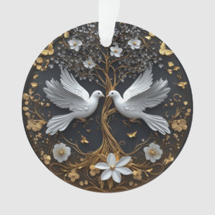 Elegante Witte Duiven Boom des Levens Ornament