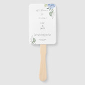 Elegante Witte en Blauwe Hydrangea Set van Ventila Handwaaier (Voorkant)