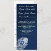 Elegante witte en blauwe pauw programma's (Voorkant / Achterkant)