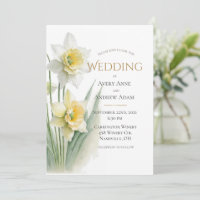 Elegante witte en gele narcissen bruiloft