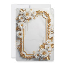Elegante witte en gouden bloemrijke lijst