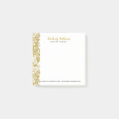Elegante witte en gouden bruiloft bloemenkant post-it® notes (Voorkant)