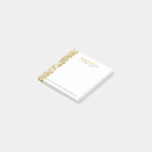 Elegante witte en gouden bruiloft bloemenkant post-it® notes (Schuin)