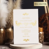 Elegante witte en gouden folie bruiloft uitnodigin folie uitnodiging