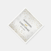 Elegante witte en gouden folie Confetti bruiloft Servet (Hoek)