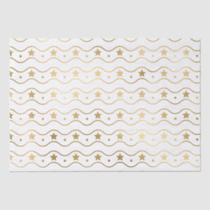 Elegante witte en gouden folie kerststerren en gol tissuepapier