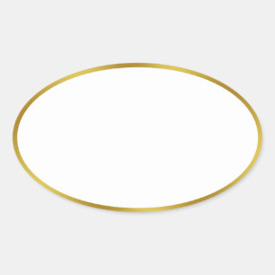 Elegante witte en gouden grens Sjabloon Ovale Sticker