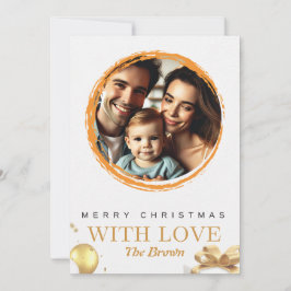 Elegante witte en gouden kerst Kaart met liefde