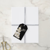 Elegante witte en gouden kerstboom cadeaulabel (Met Touw)