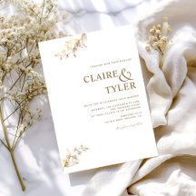 Elegante witte en gouden minimalistische bruiloft