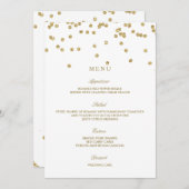 Elegante Witte en Gouden Polka Dots Trouwmenu Menu (Voorkant / Achterkant)