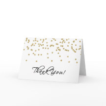Elegante witte en gouden polka-stippen bedankt!