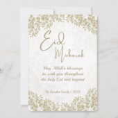 Elegante witte en grijze bloemencard voor Eid - Pr Feestdagenkaart (Voorkant)