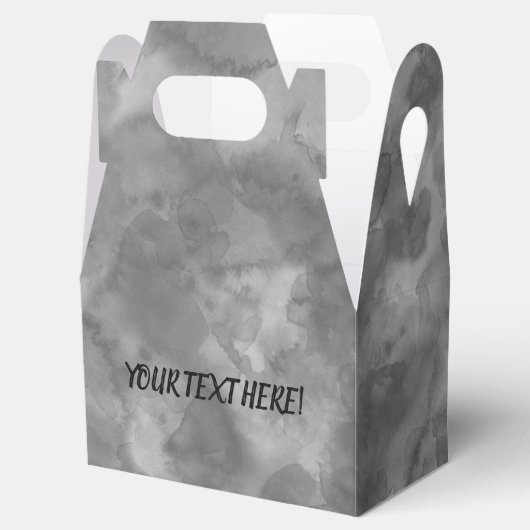Elegante Witte en Grijze Douane Waterverf Bedankdoosjes (Geopend)