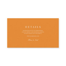 Elegante witte en Oranje bruiloft details