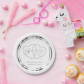 Elegante witte en zilveren bruiloft papieren bordje (Feest)