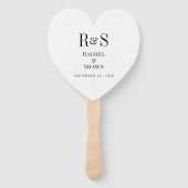 Elegante witte en zwarte chique moderne monogram b handwaaier (Voorkant)