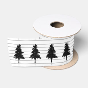 Elegante witte en zwarte kerstboom lint