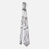 Elegante witte en zwarte marmeren textuur stropdas (Achterkant)